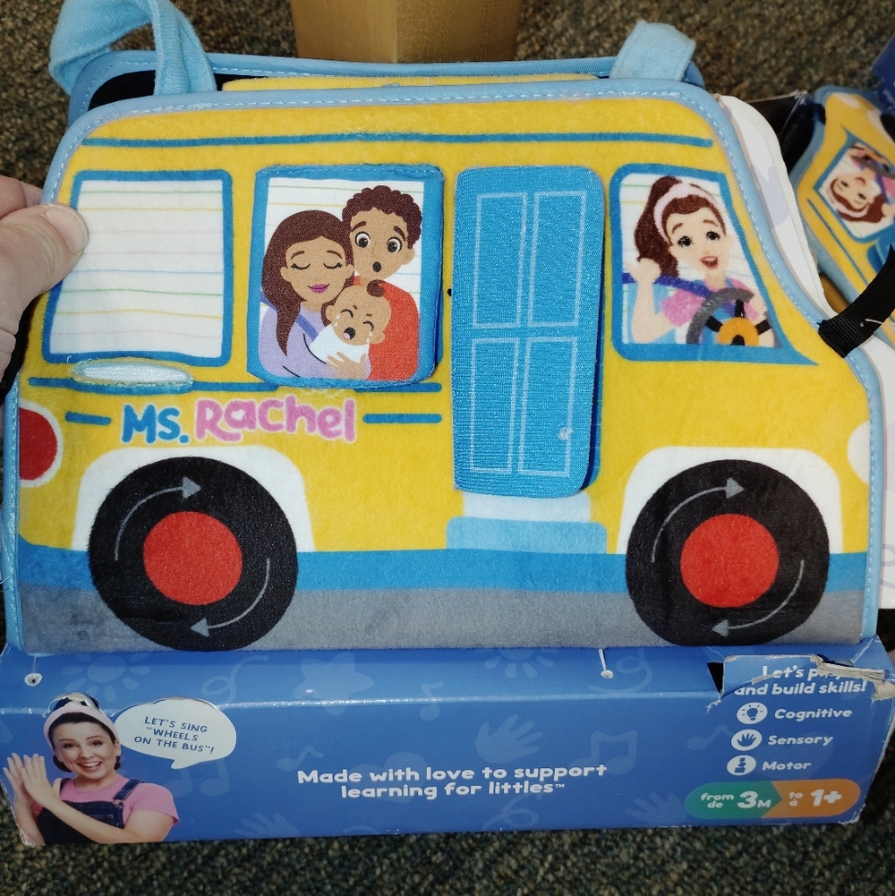 Ms. Rachel Yellow Bus Tummy Time with Mirror Learning Toy new 🆕